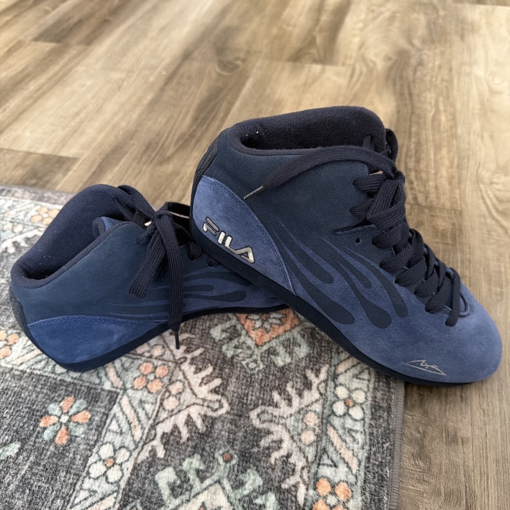 Vtg Rare Blue Fila for Michael Schumacher Sample Racing Sneakers Formula 1 Sz 7